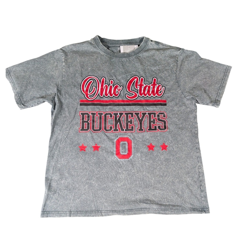 Gameday Couture Ohio State Buckeyes Mineral Wash‎ Graphic T-Shirt Grey L
